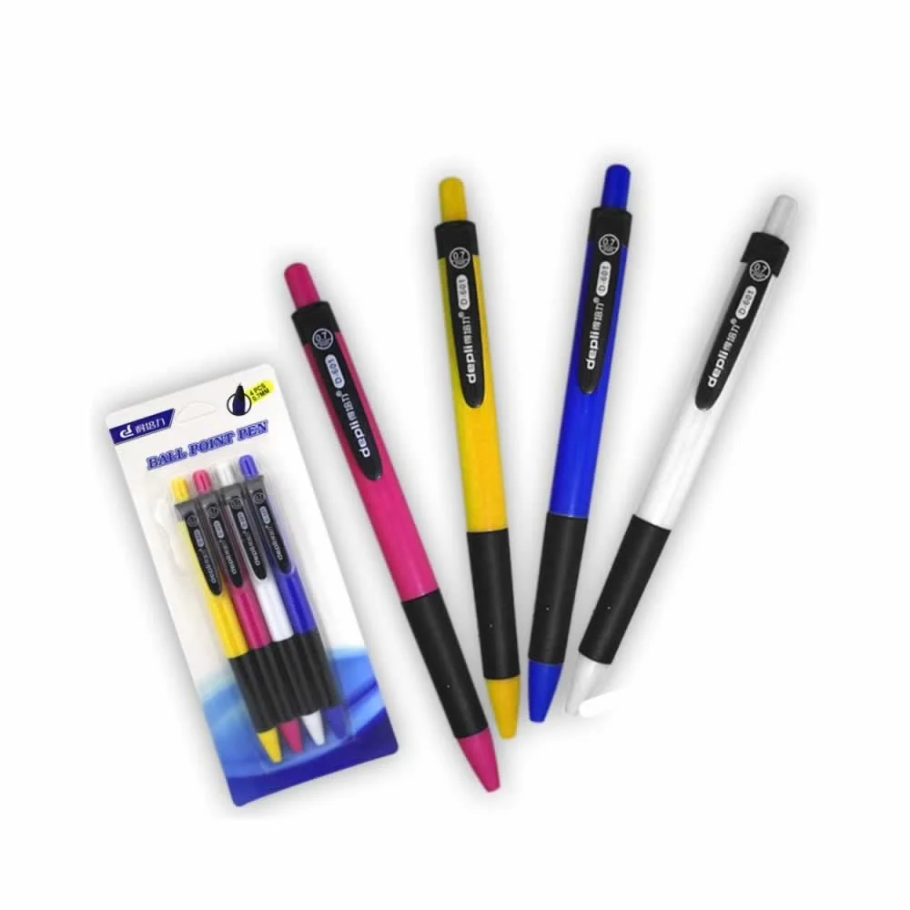 Paquete con 4 plumas de punta 0.7mm, variedad de colores / d-601