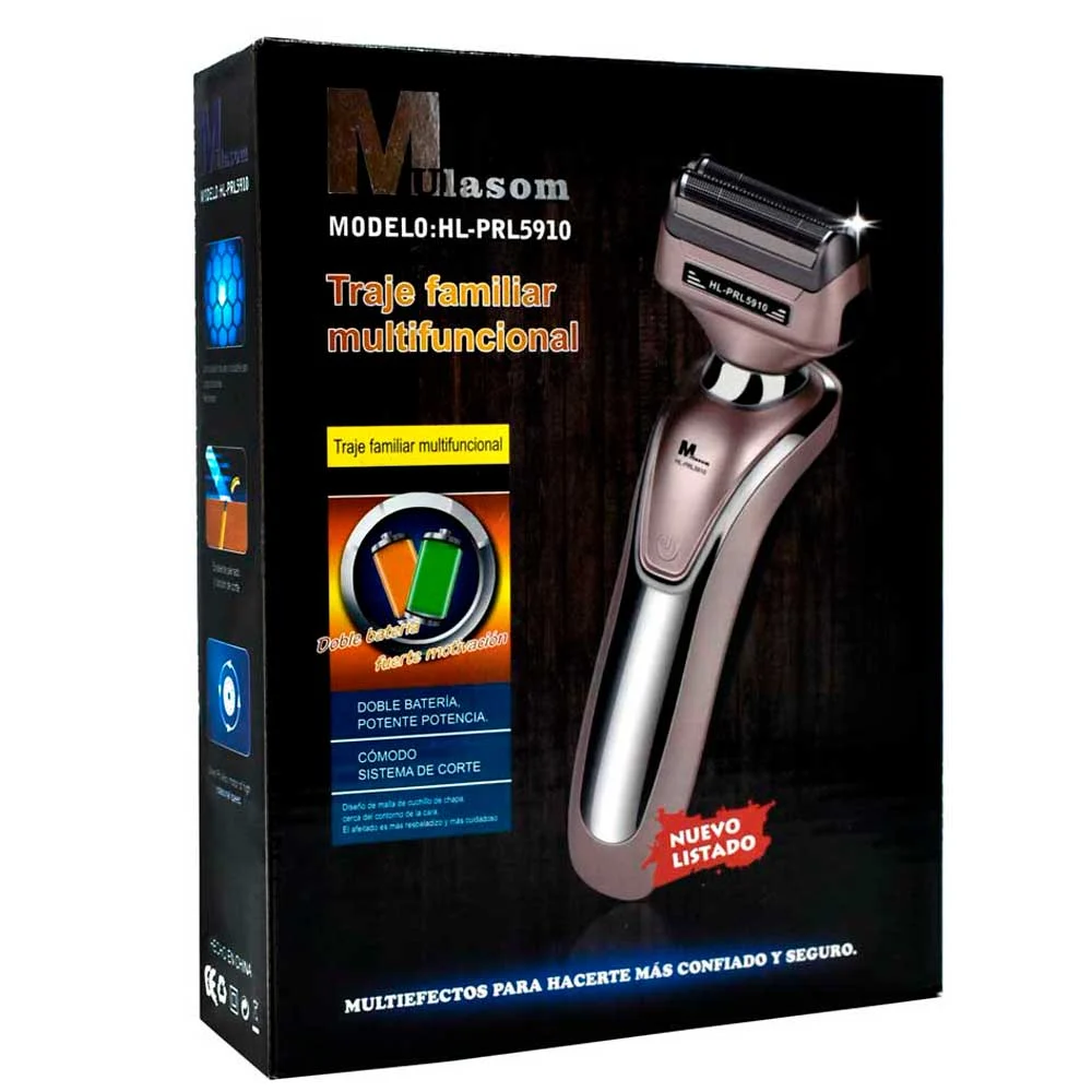 Rasuradora y cortadora recargable 3 en 1 multifuncional con accesorios mulasom / hl-prl5910