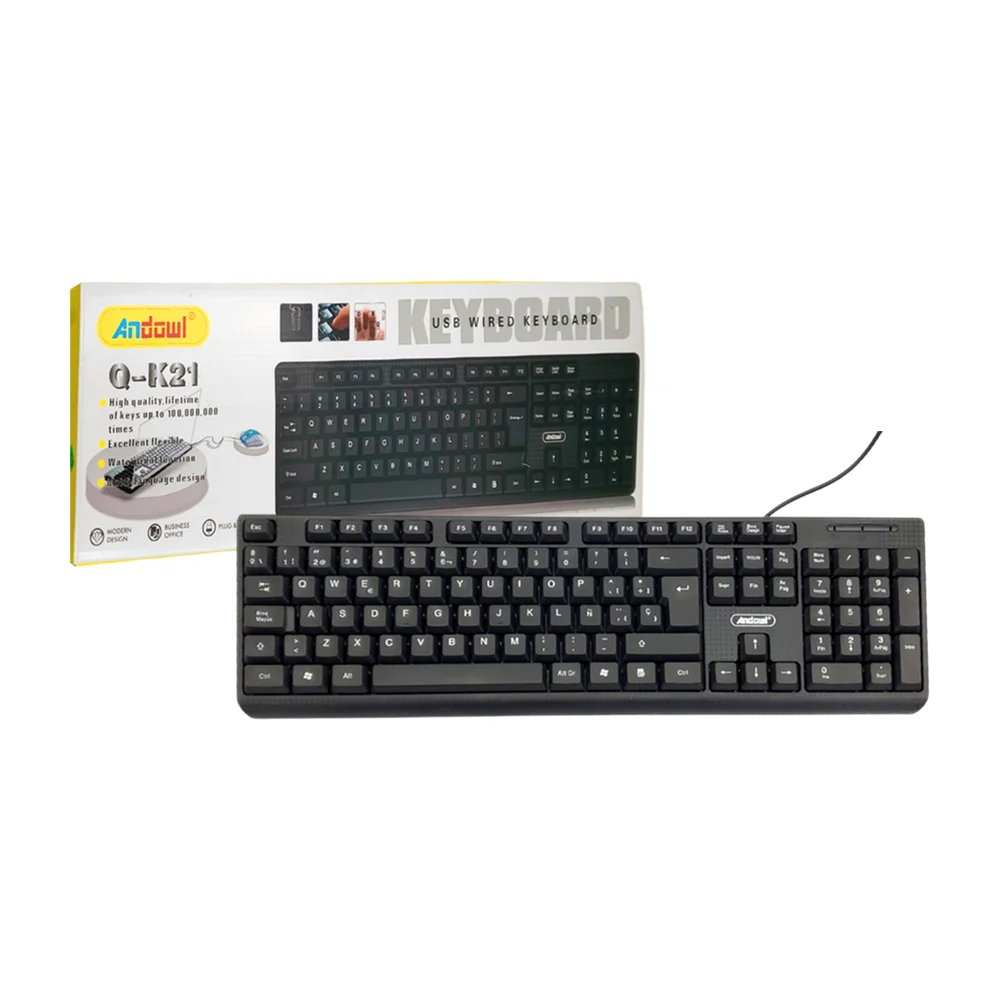 Teclado alámbrico diseño de oficina, multiples idiomas / q-k21