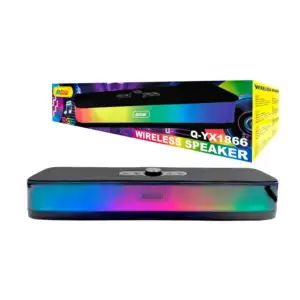 Barra de sonido conexión inalámbrica, perilla de sonido, luz rgb / q-…