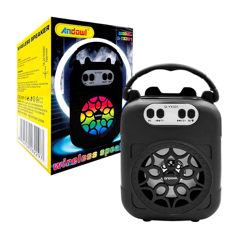 Mini bocina inalámbrica con luz rgb y s...