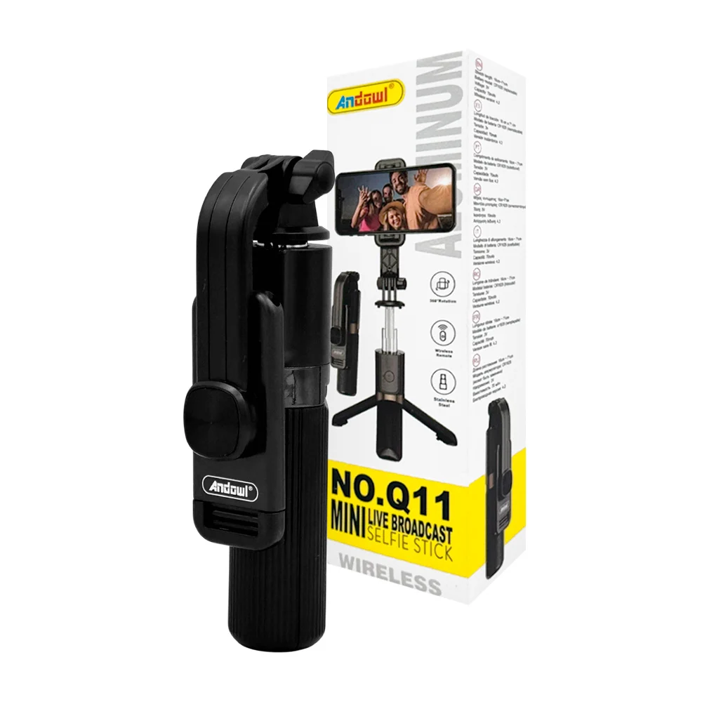 Selfie stick extensible con control, base tripie y giro 360° / a11