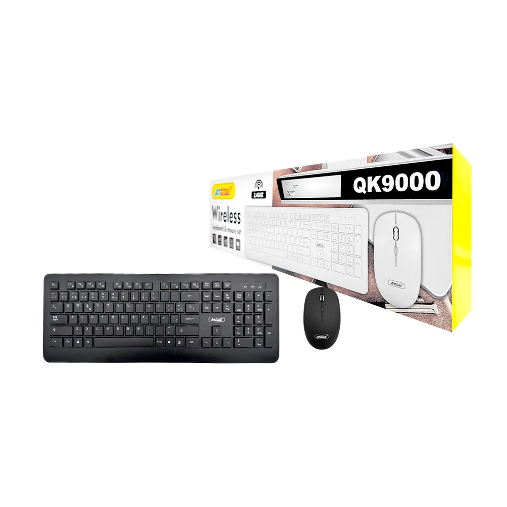 Combo teclado y mouse inalámbrico, teclas suaves, color surtido / qk9000
