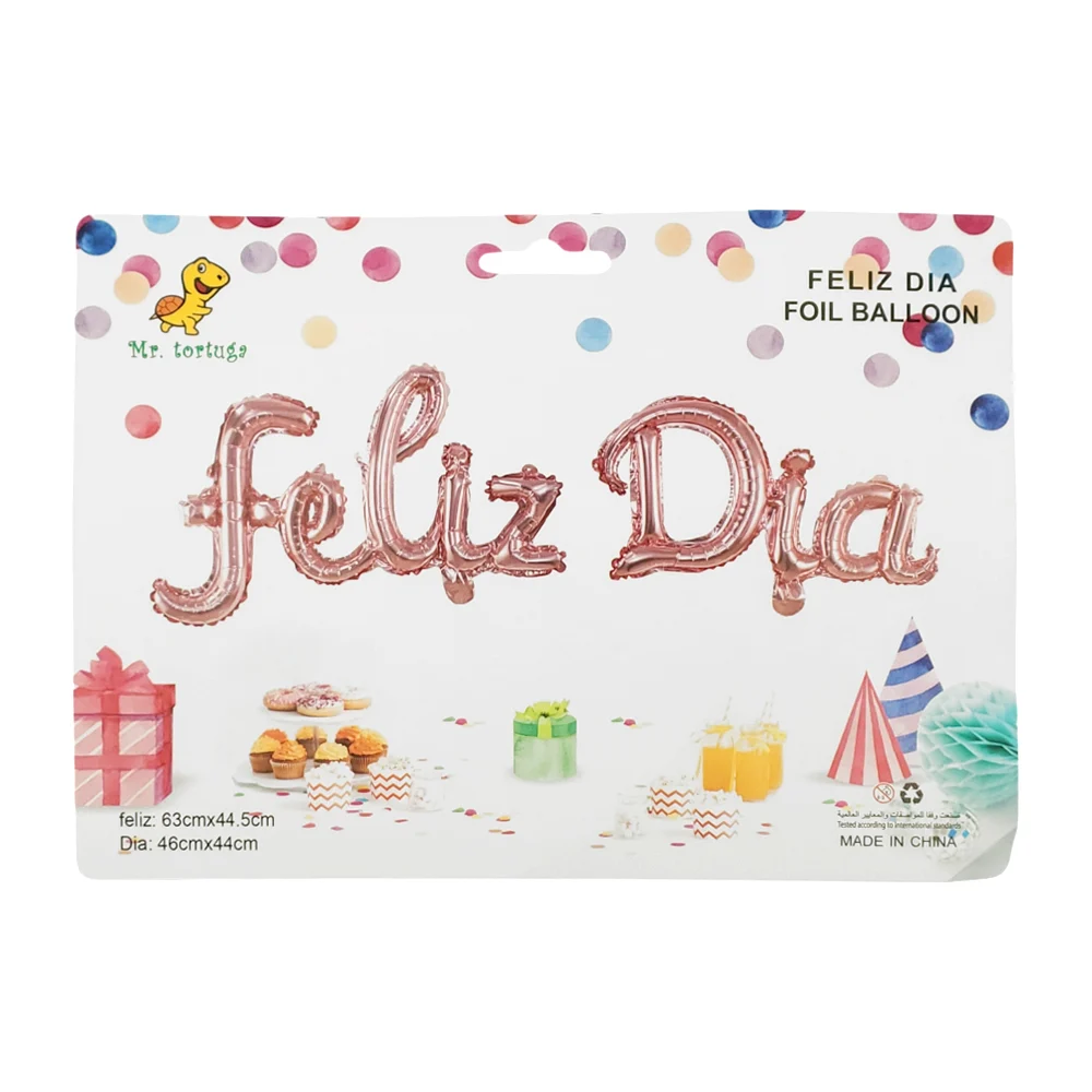 Paquete con globos metálicos en forma de letras para letrero de feliz día, variedad de usos / foil balloon / qlt0223