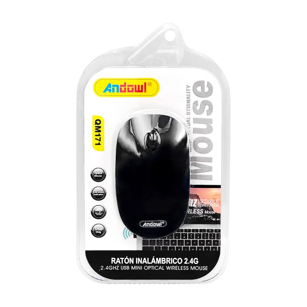Mouse inalámbrico con diseño compacto liso, recargable / qm171