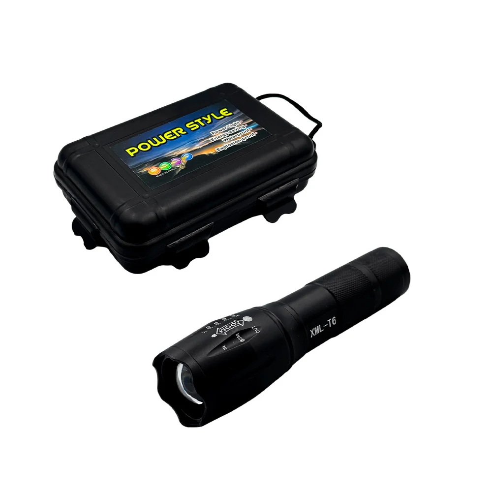 Estuche con lámpara / linterna táctica recargable con zoom ajustable / power style / raga-07