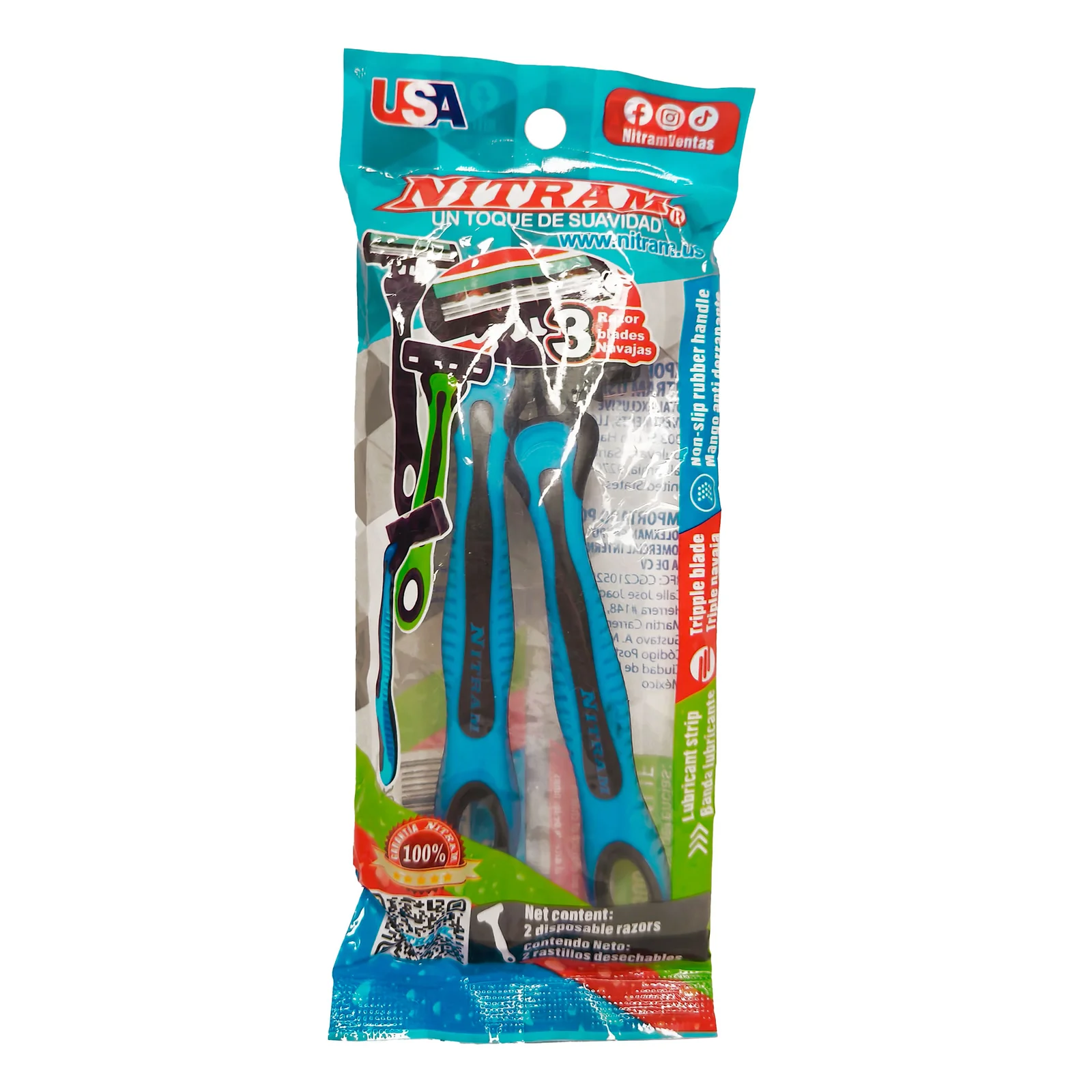 Blíster de 2 rastrillos plásticos, con...