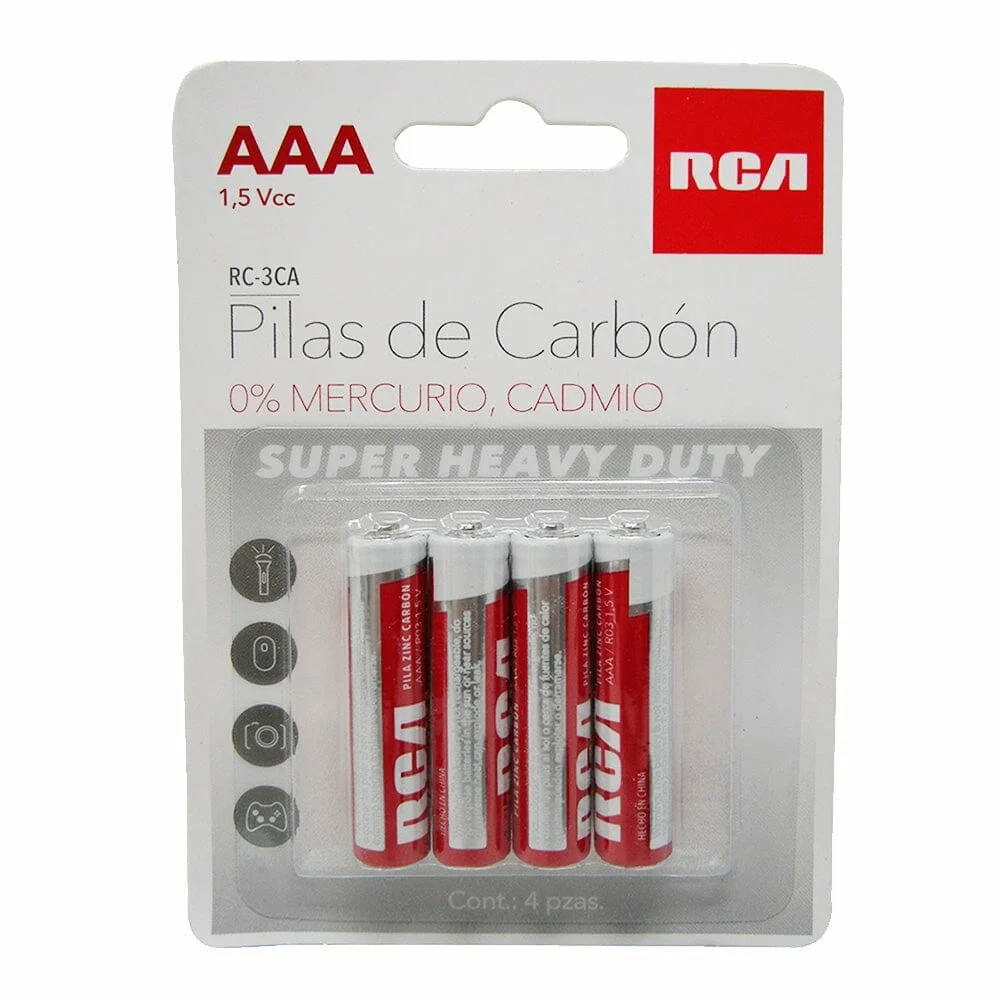 Blíster con 4 pilas baterías rca tripl...