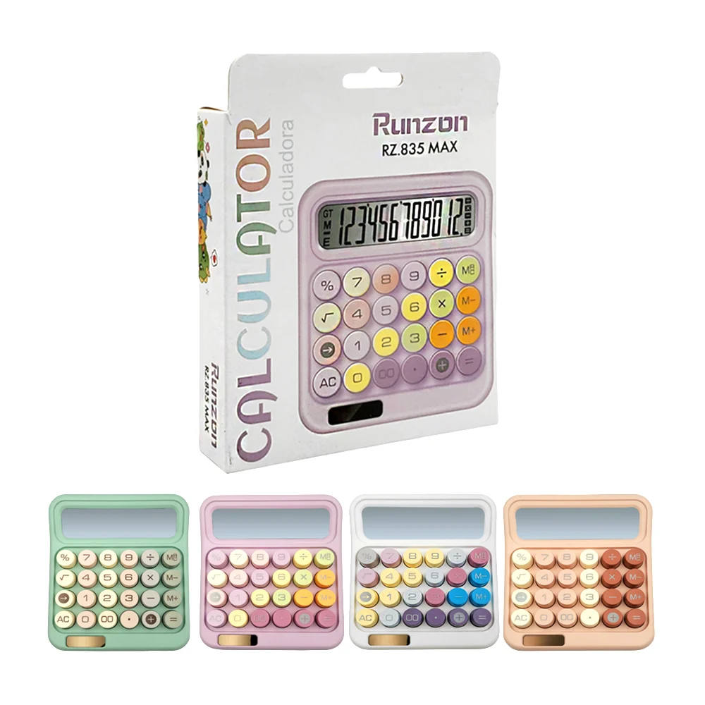 Calculadora eléctrica pequeña con múltiples funciones, multi tonos pastel