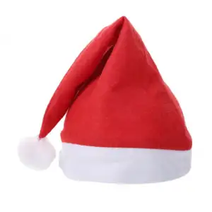 1pza Gorro navideño liso de santa claus con punta de pompón / isa-sd-…