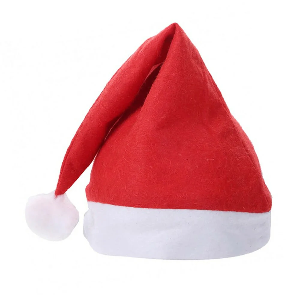 1pza Gorro navideño liso afelpado con p...