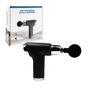 Pistola de masaje inalámbrica recargable con cabezales y velocidades