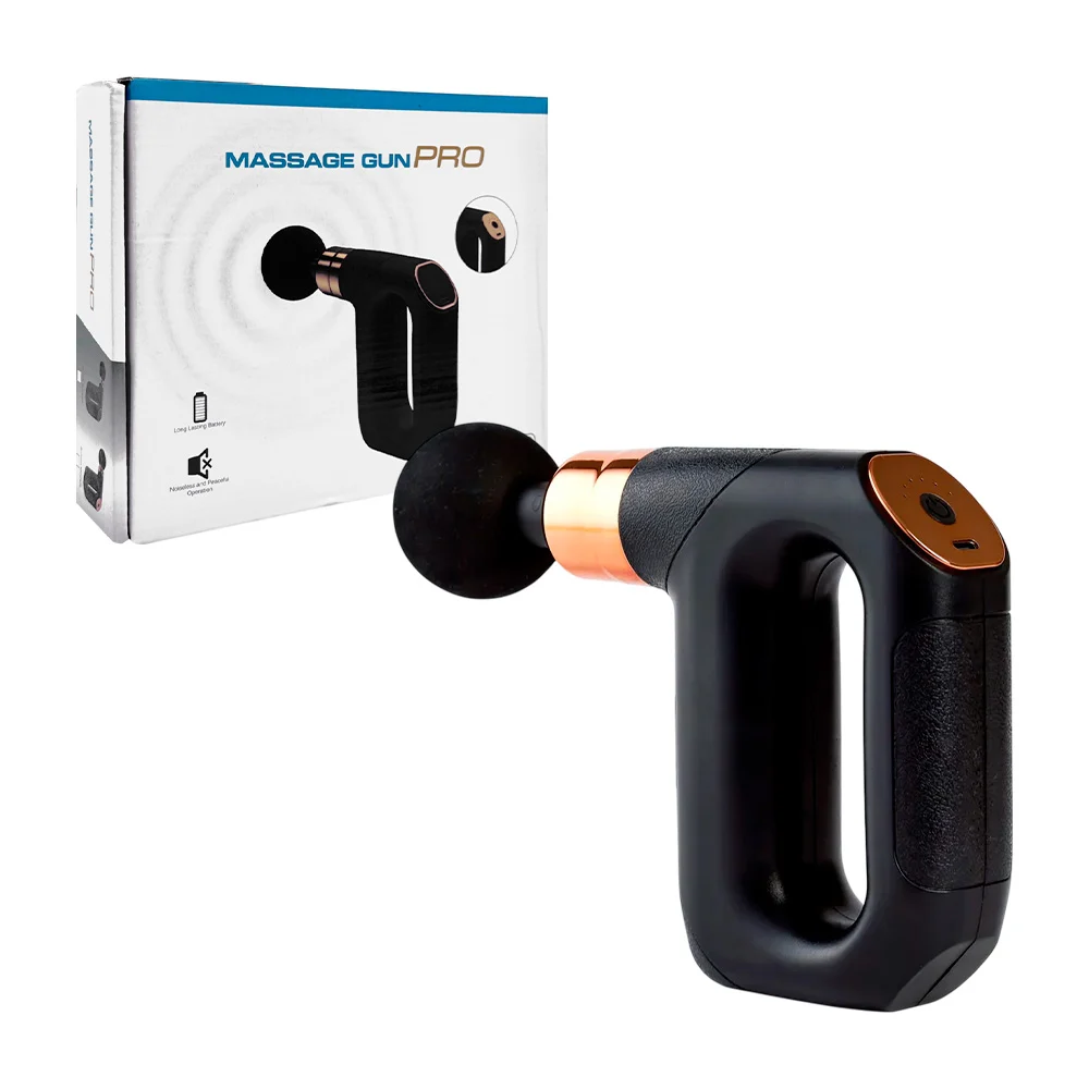 1pza Masajeador manual tipo pistola recargable con velocidades y cabezales intercambiables, variedad de usos / massage gun pro / sl-820
