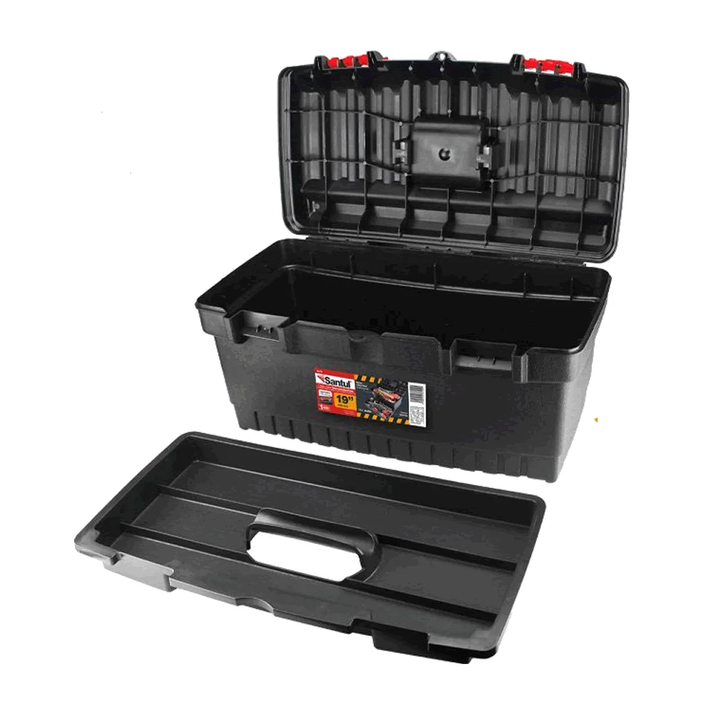 Caja grande color negra santul de 19 pulgadas con bandeja organizadora para herramientas / 6410