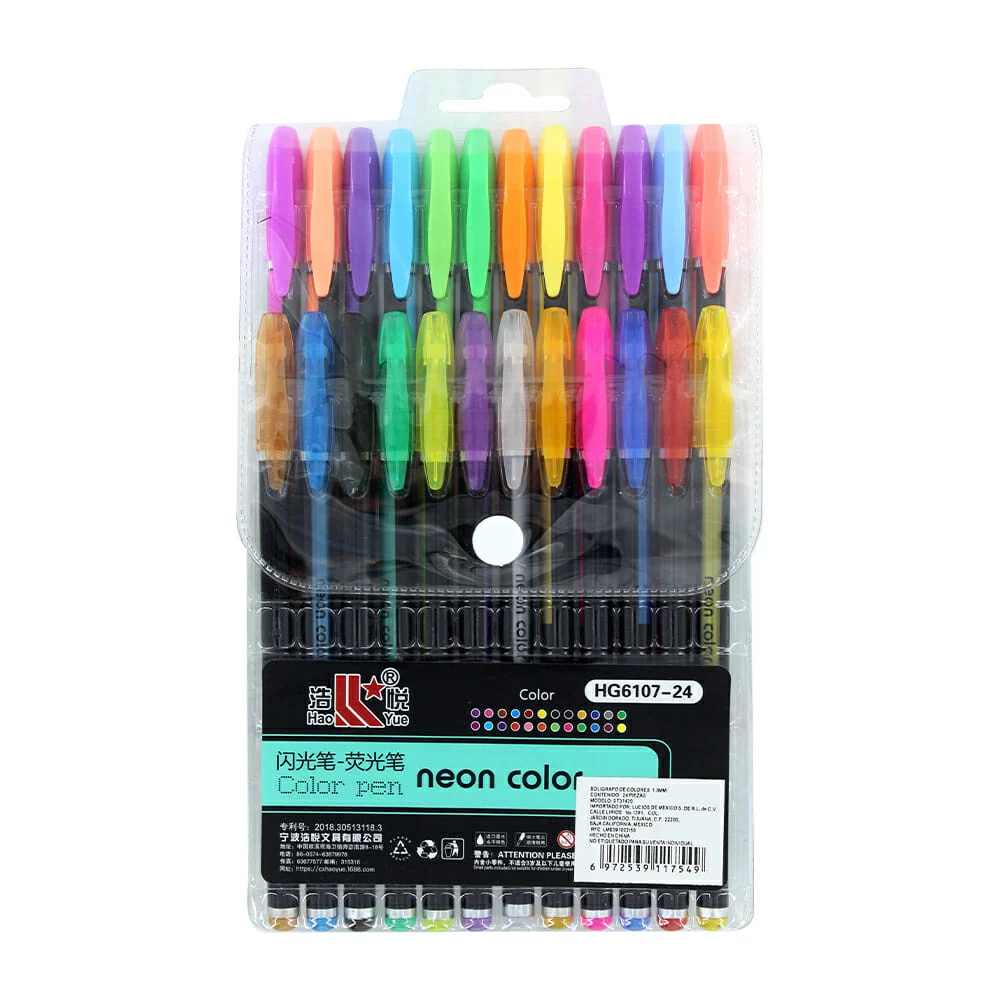 Paquete de 24 plumas neón con punta de ...
