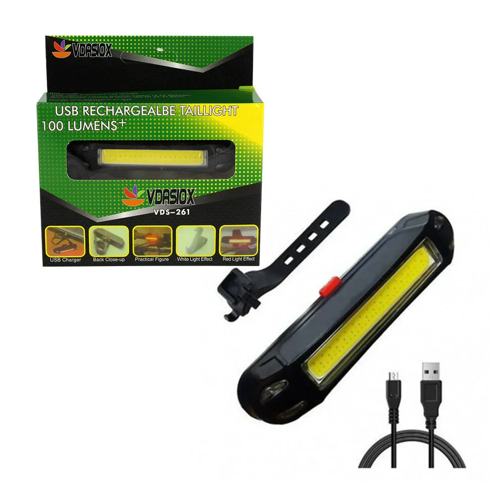 Luz led recargable de seguridad para bic...