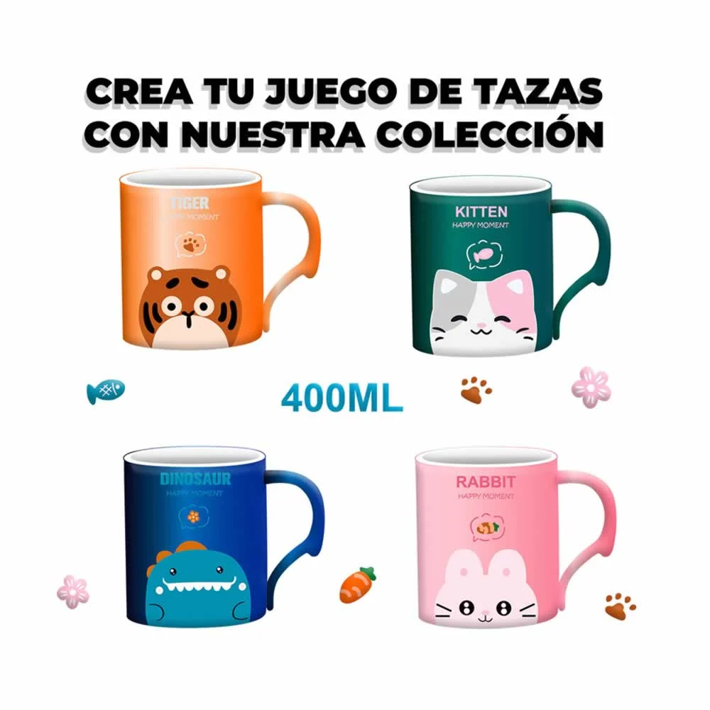 Taza de cerámica 400ml, variedad de mod...