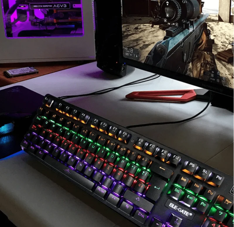 Teclado usb gamer mecánico de metal 