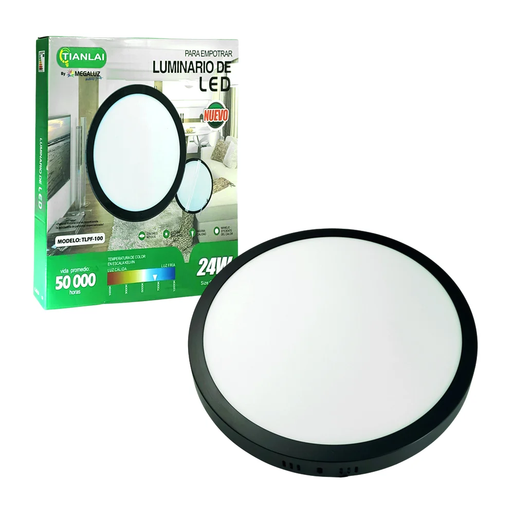 Luminario led redondo empotrable 24w, 65...