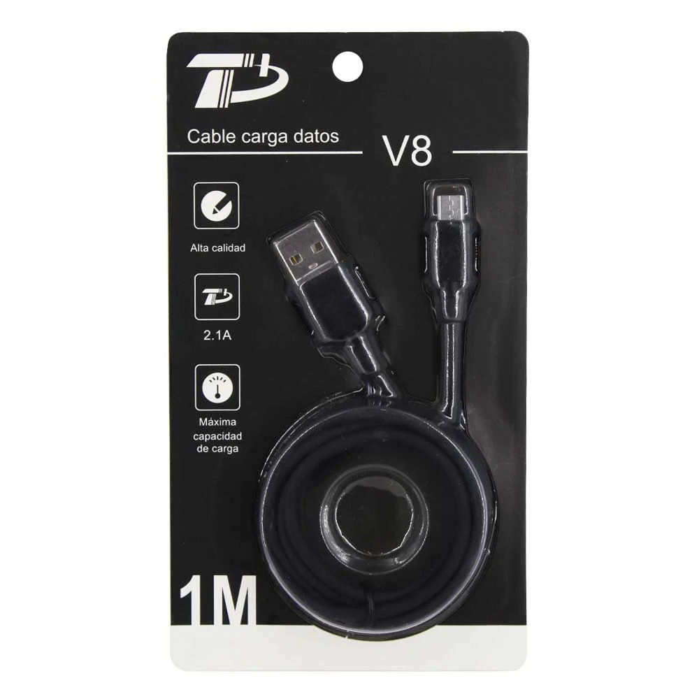 Cable d1ciemzre con entrada v8 de 1 metro para carga y transferencia de datos / ts-9021