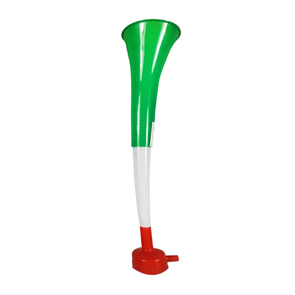 1pza Trompeta tricolor de plástico, plegable, con forma semicurveada tipo cuerno, variedad de usos / 58cm / v1102