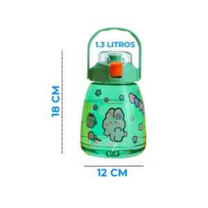 Botella deportiva 1.3lt + correa, stickers y popote