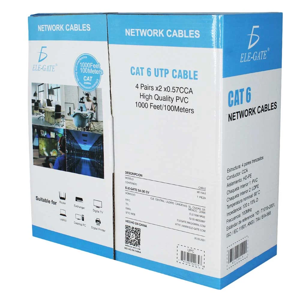 Bobina cable red cat 6 utp rj45 wi.154.6
