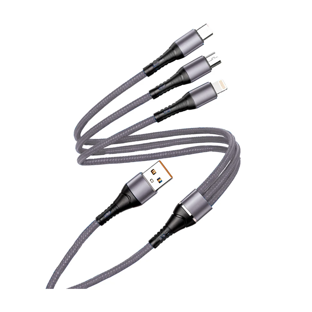 Cable usb 3 en 1 de alta velocidad con entradas tipo c, lighting y v8, variedad de colores / wi.186