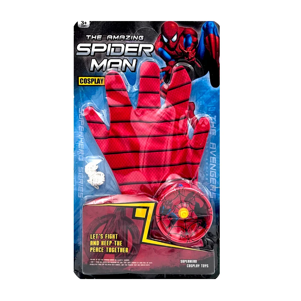Guante temático infantil con estampado de spider-man + yoyo / wj-610617