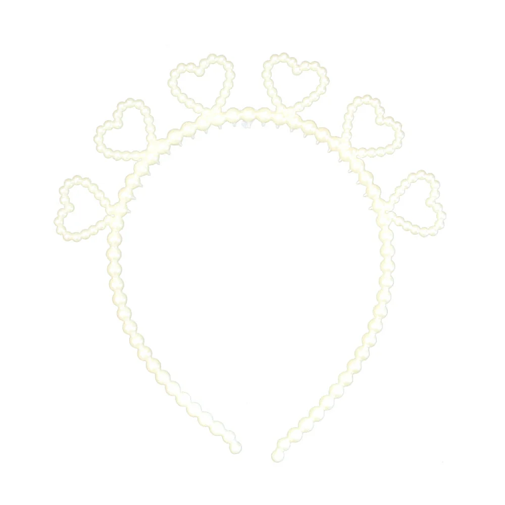 1pza Diadema de perlas para el cabello con diseño de corazones / coronas / orejitas