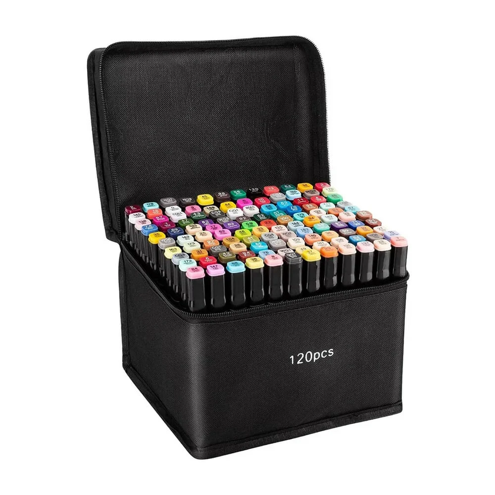 Estuche con 120 plumones marcadores touc...