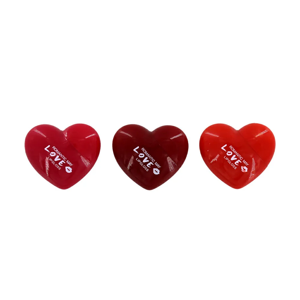 1pza Brillo de labios love en forma de corazón rojo / yr-760 / romantic may / lipgloss