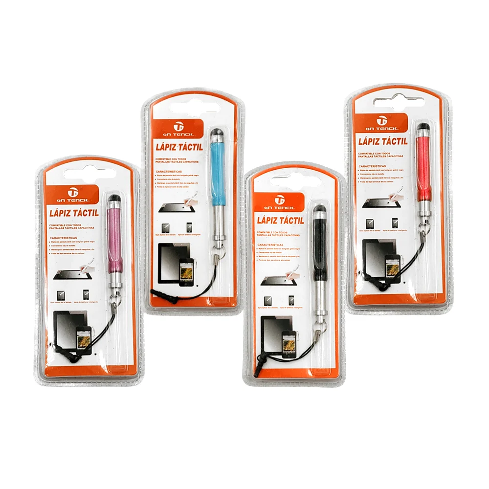 Lápiz táctil metálico compacto compatible con dispositivos varios, color surtido