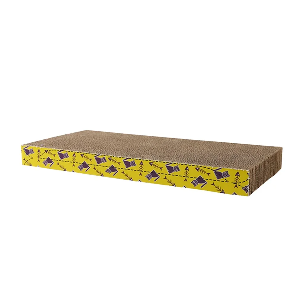 1pza Rascador liso rectangular de cartón con sobre de hierba para gato / 06368