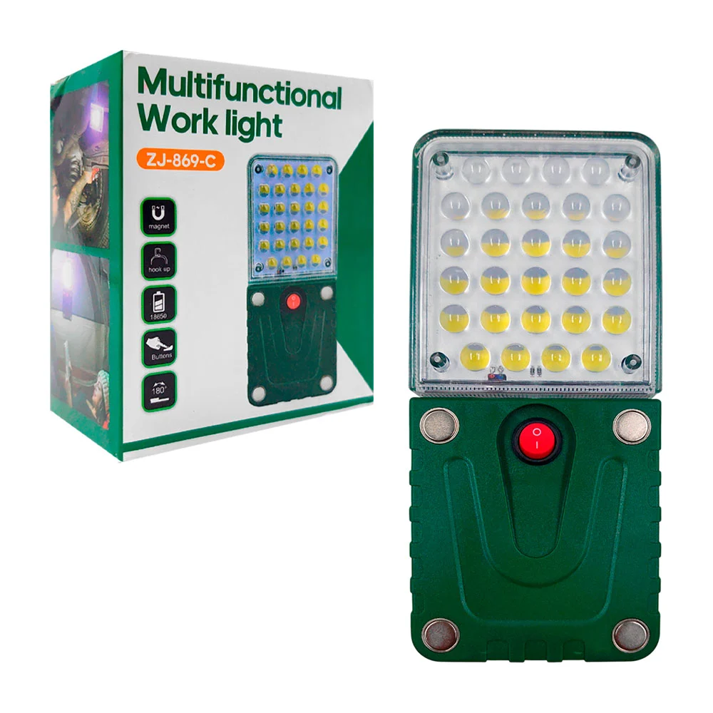 Lámpara multifuncional plegable con gancho e imanes para trabajar / zj-869-c