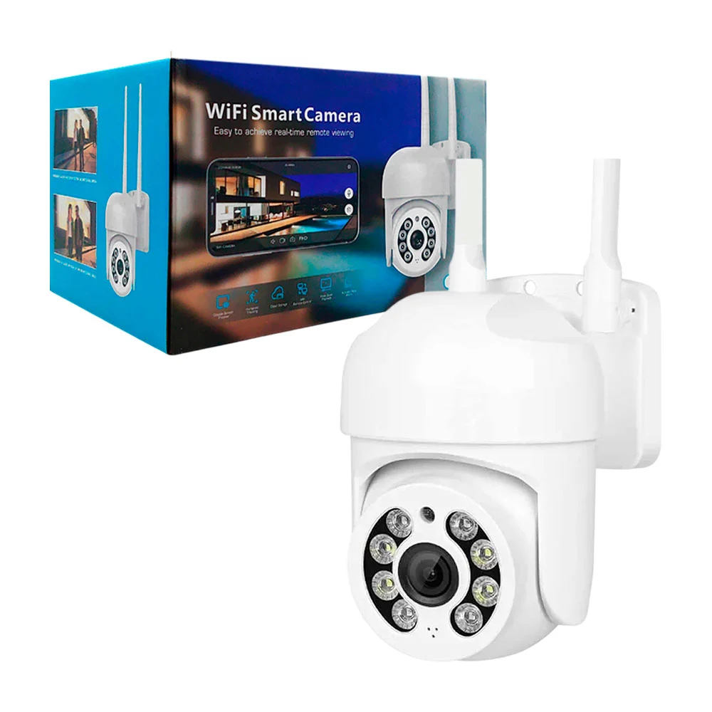 Cámara de seguridad wifi con 2 antenas, sensor de movimiento y alarma / 17162-15