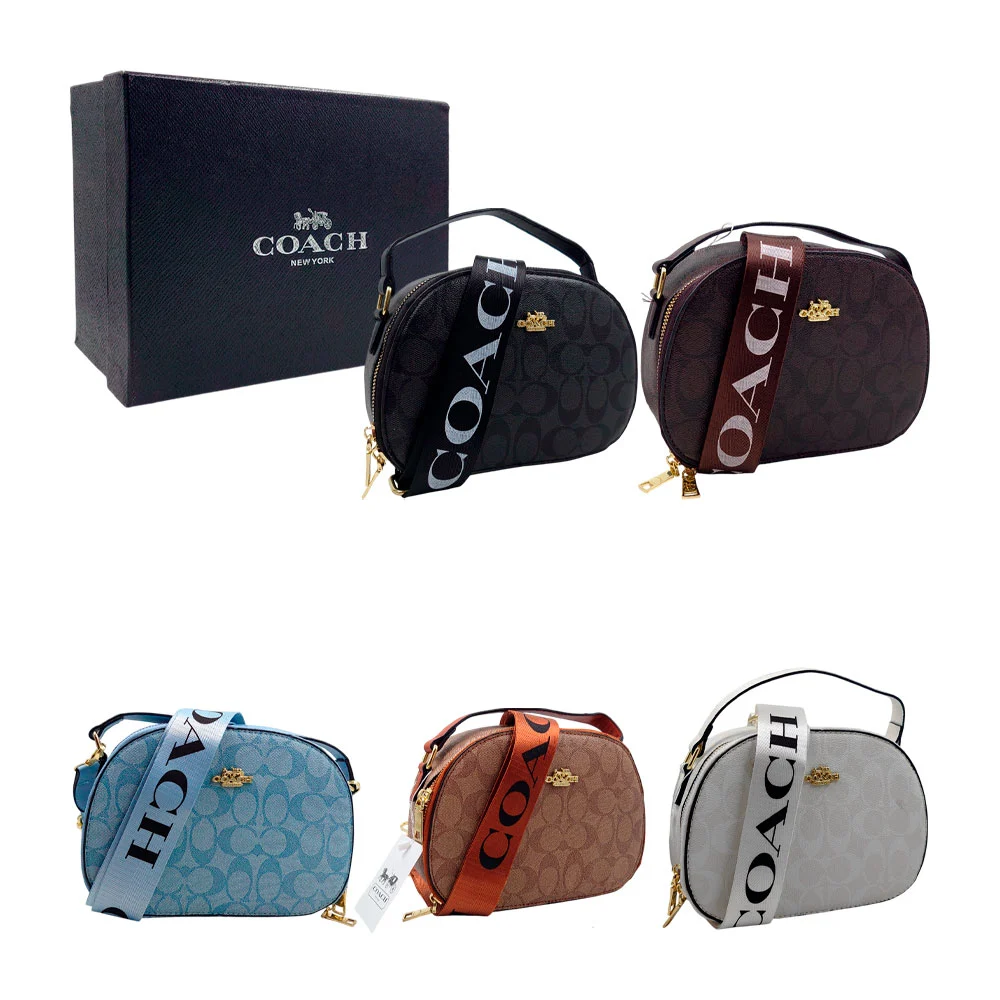Bolsa ovalada de marca monograma + correa estampada, color surtido / 210-12