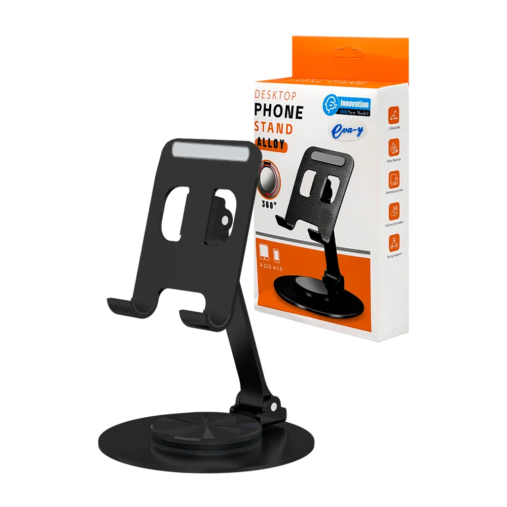 Soporte metálico para celular-tablet ajustable con giro 360° / 23a166