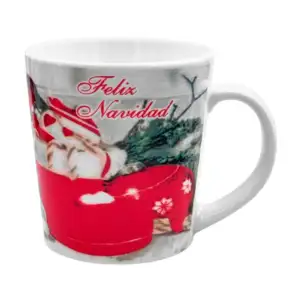 Taza de cerámica con estampado navideño de botas de santa claus y fra…
