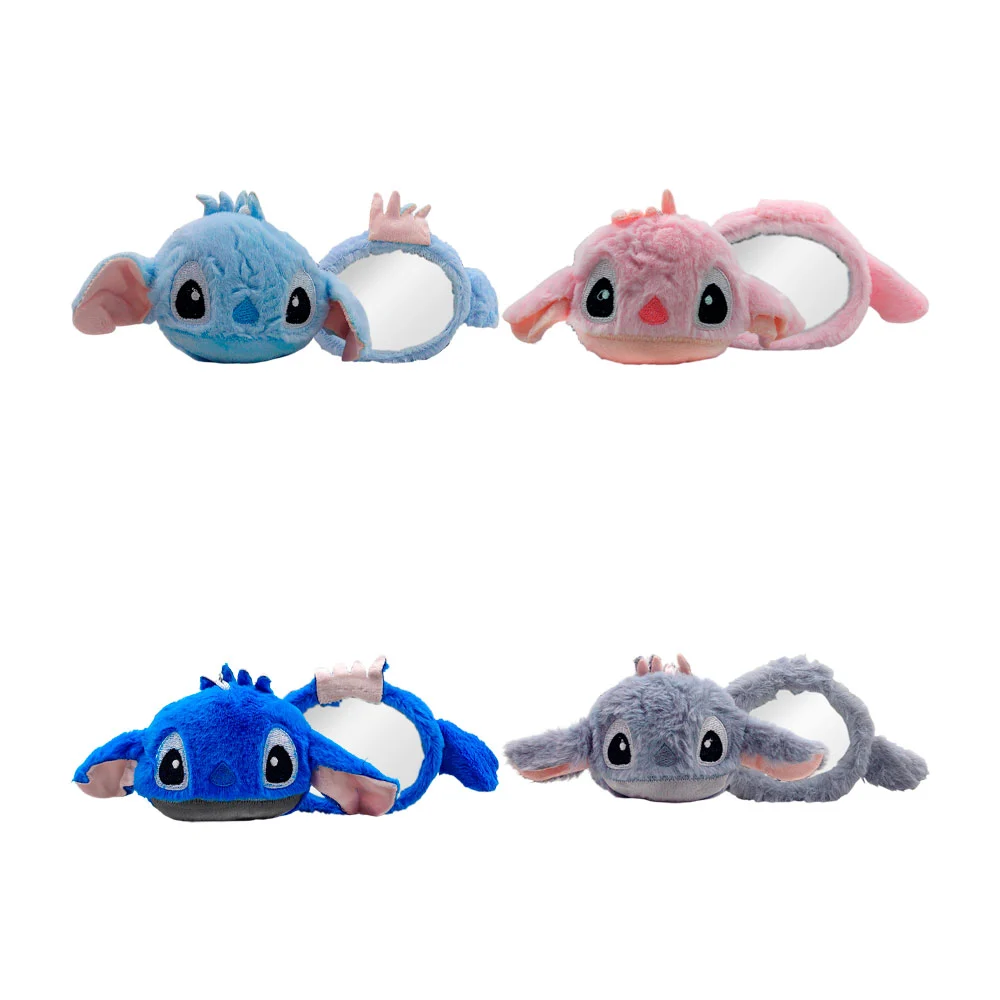 Llavero afelpado con espejo y diseño de stitch, variedad de colores / e-28