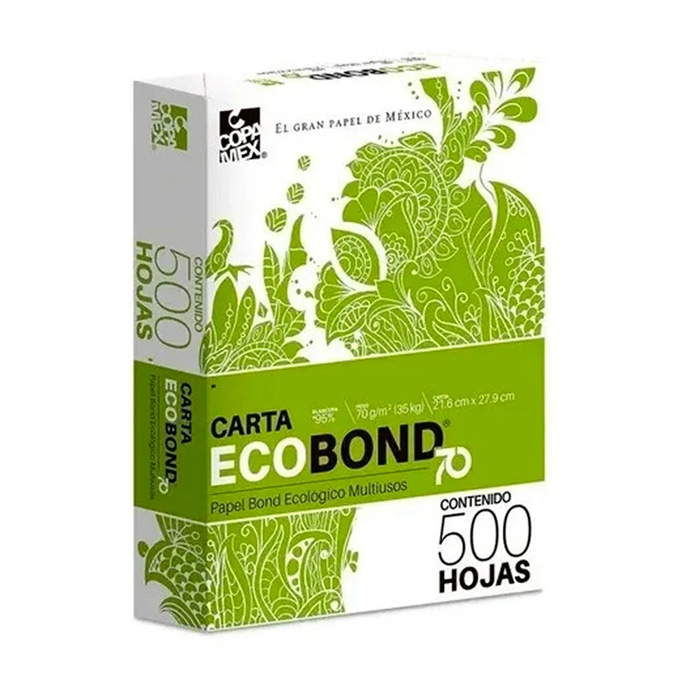 Paquete copamex ecobond con 500 hojas blancas tamaño carta / 378806