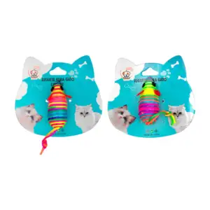 1pza Juguete para gatos de hilos coloridos en forma de ratoncito / ca…