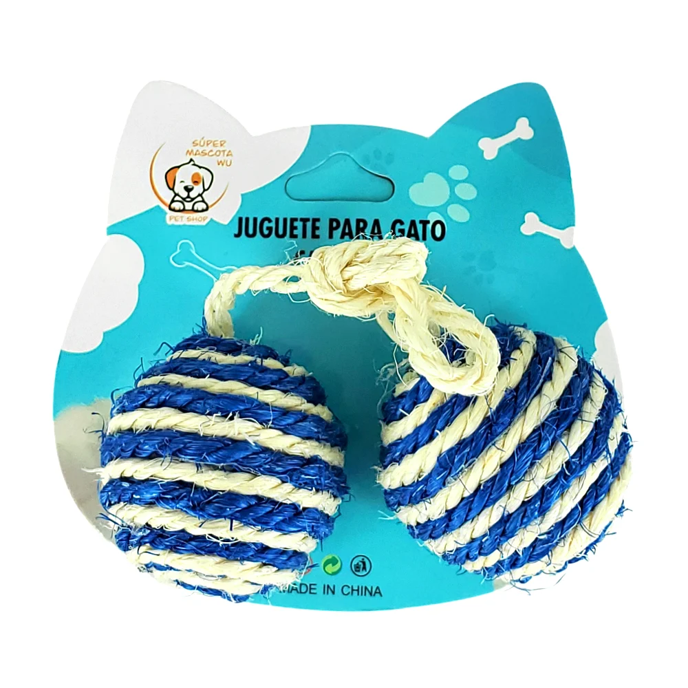 Juguete para gatos pequeño, arañable, con forma de esferas bicolor / 73428