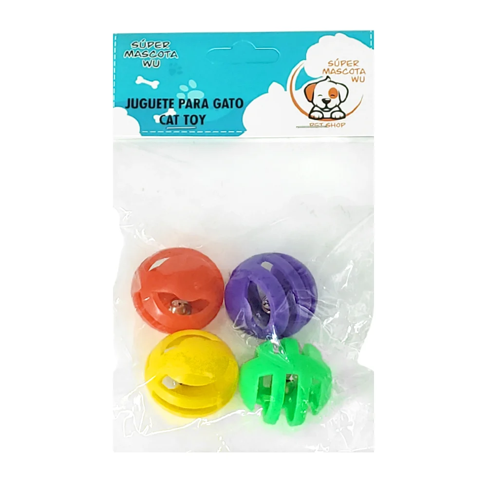 Blíster de 4 pelotas huecas de plástic...