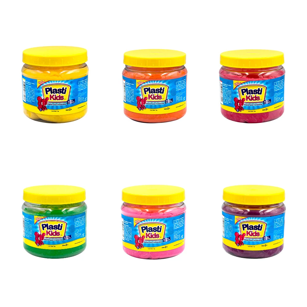 Bote de masa moldeable-plastilina plasti kids de 1kg, varios colores / 863180