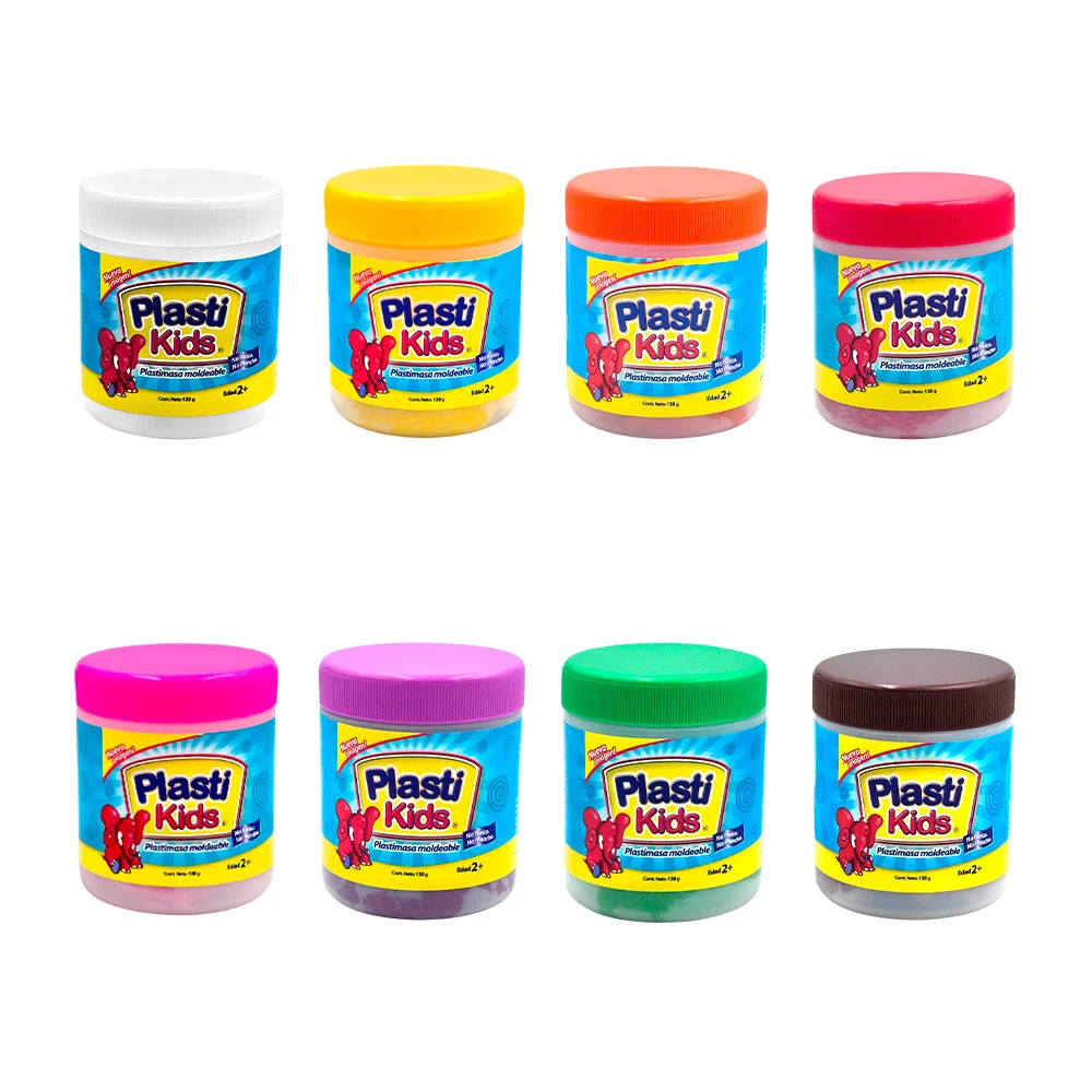 Bote de masa moldeable-plastilina plasti kids de 130g, varios colores / 863296