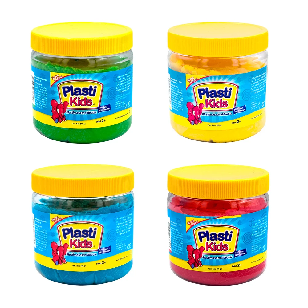 Bote de masa moldeable-plastilina plasti kids de 500g, varios colores / 863395
