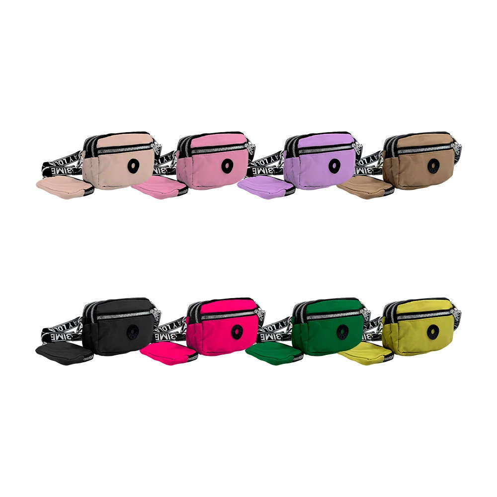 Bolsa pequeña bl con 4 compartimentos, placa decorativa + asa estampada, surtido