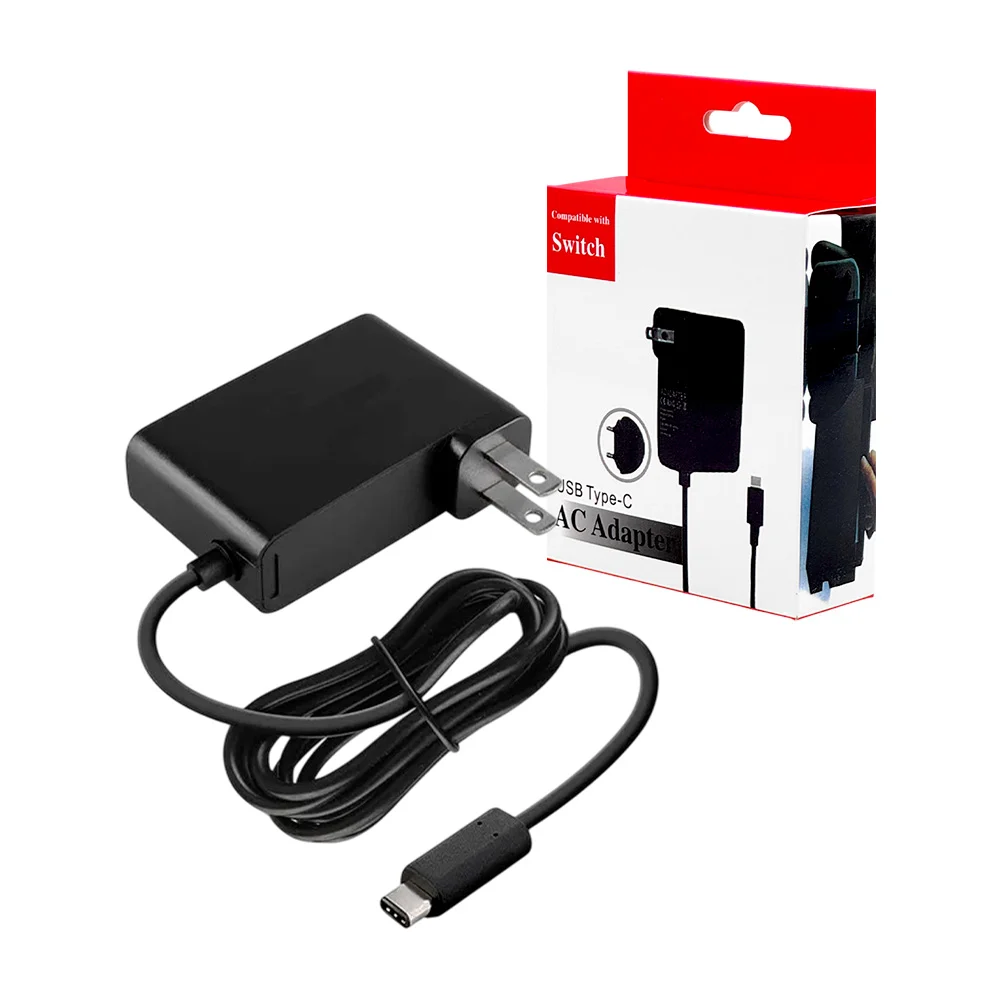 Cargador alámbrico para nintendo switch con entrada usb tipo c