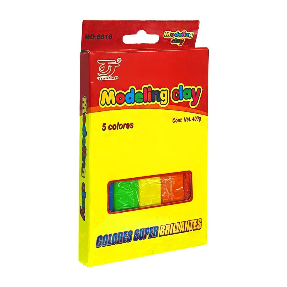 Paquete con 5 plastilinas modeling clay 400g, color brillante / b4243 / 6616